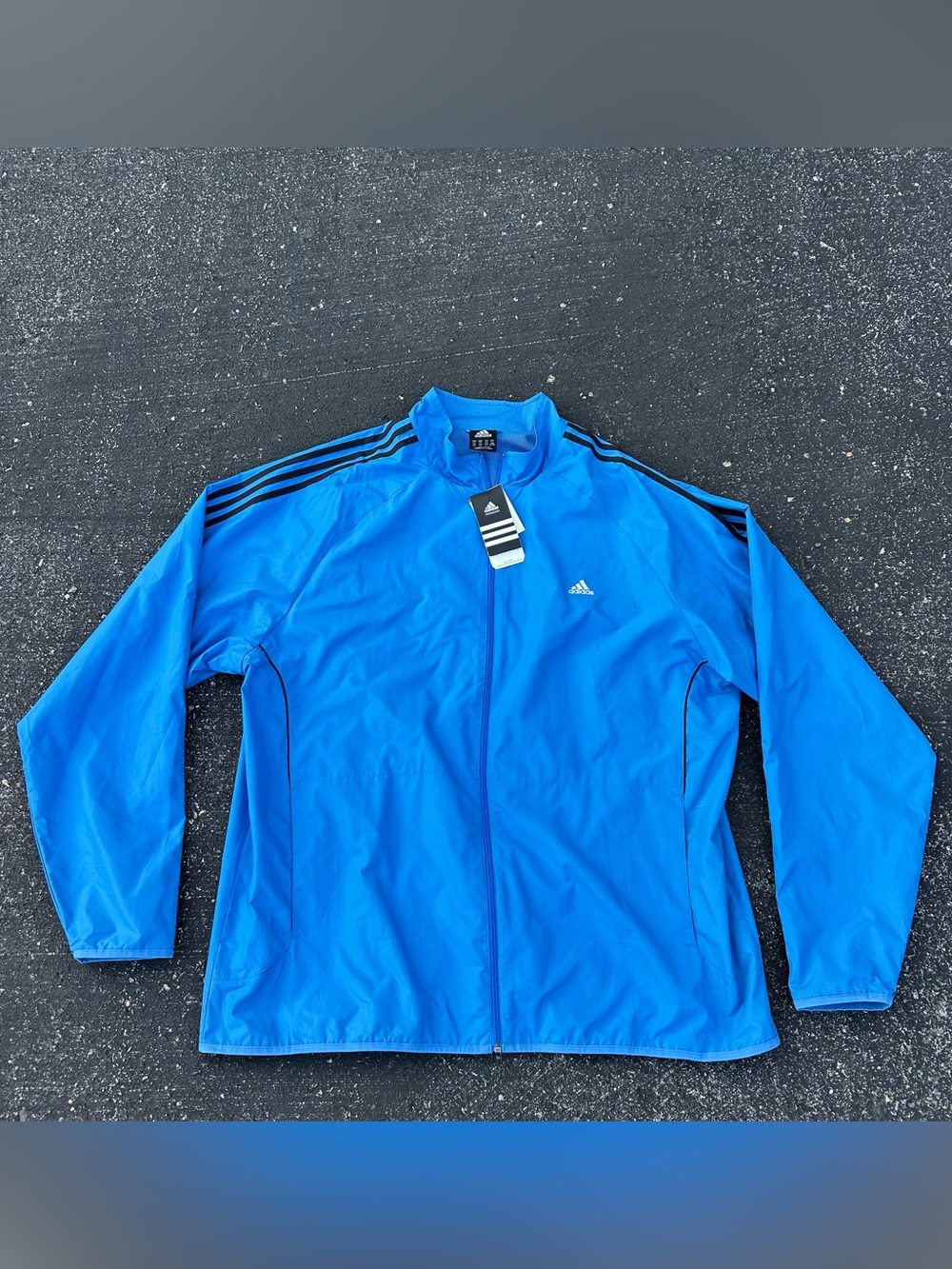 Adidas Revolve Jacket Light Blue Windbreaker Men’s 2XL Vintage Y2K NWT Flaw